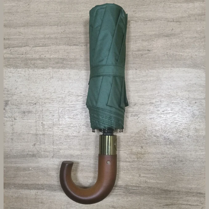 10 BONE WOOD CURVED HANDEL FOLDING UMBRELLA