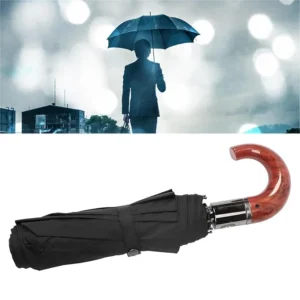 10 BONE WOOD CURVED HANDEL FOLDING UMBRELLA