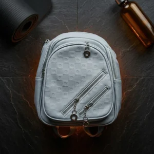 Urban Grid Sky Blue Mini Backpack
