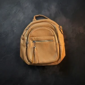 Classic Tan Mini Leather Backpack