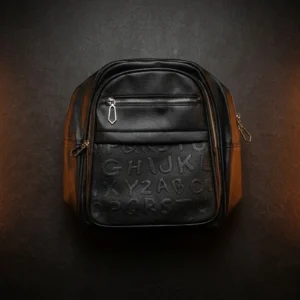 Black Alphabet Luxe Backpack