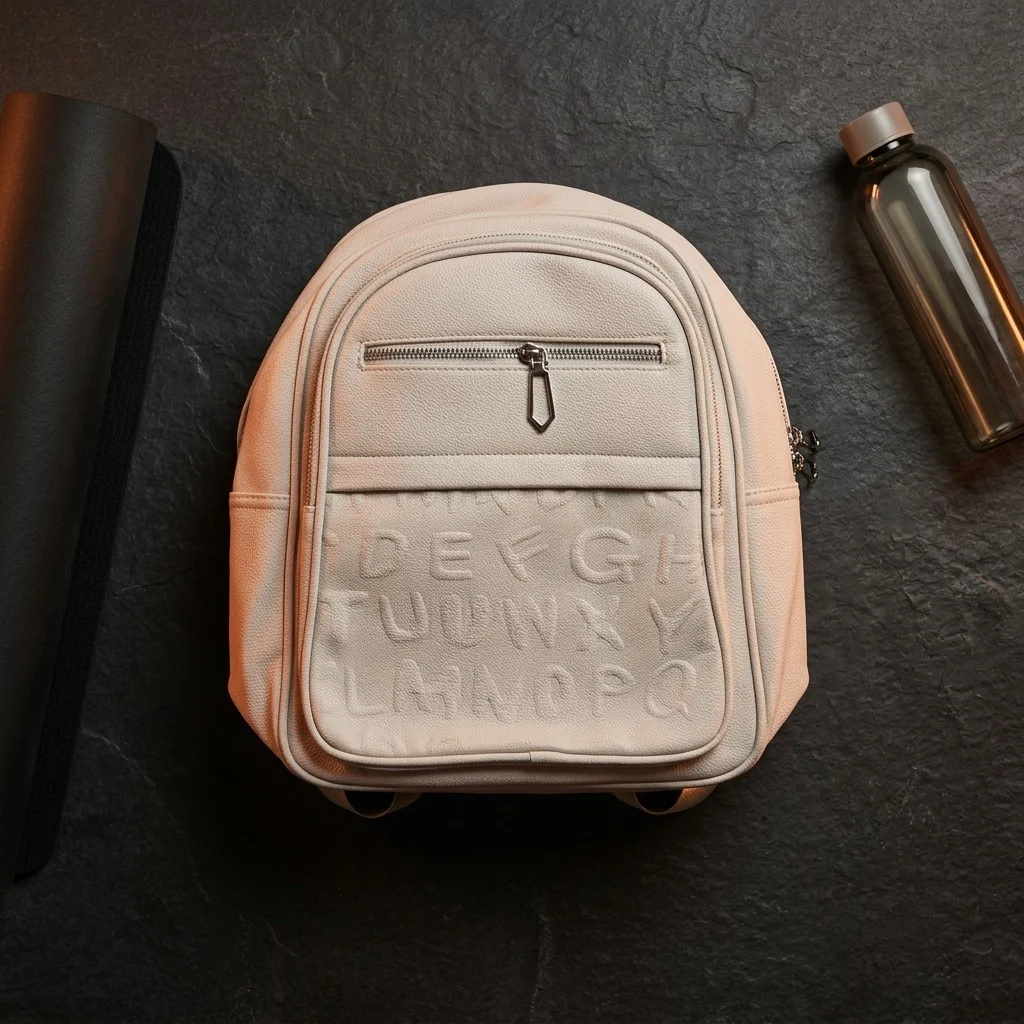 Minimal Beige Alphabet Backpack