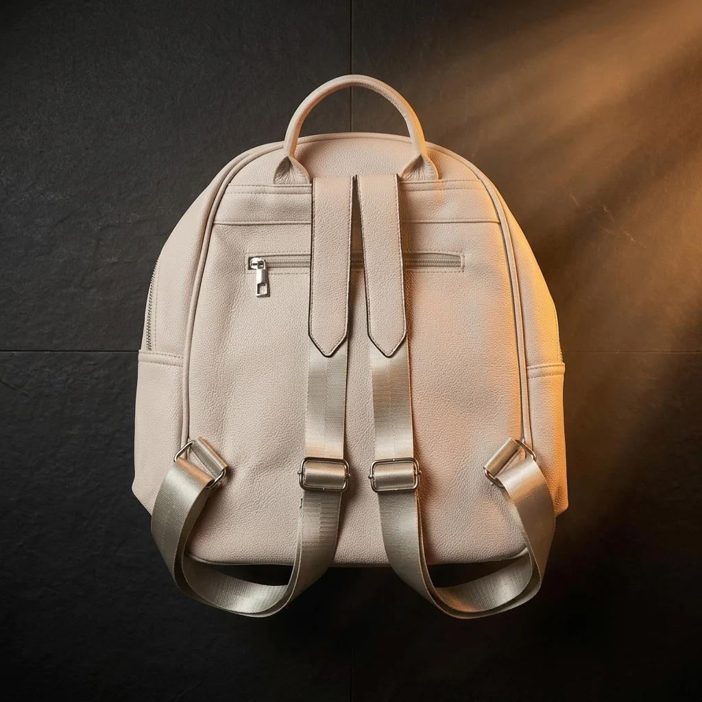 Minimal Beige Alphabet Backpack - Image 2